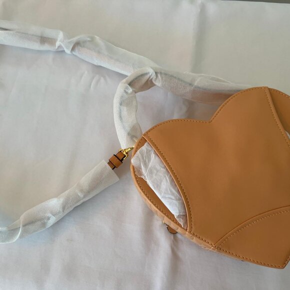 SS22 MOSCHINO Couture Jeremy Scott Peach Heart Shaped Leather Biker Jacket Bag - Picture 11 of 14